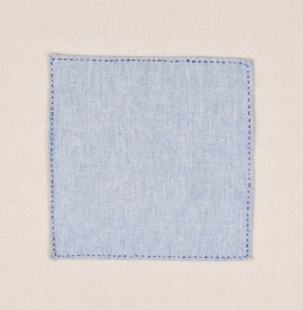 SALE One Varones Boys Pocket Square:- Pale Blue