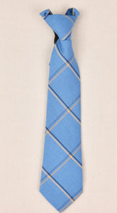 SALE One Varones Boys Tie:- Pale Blue Check