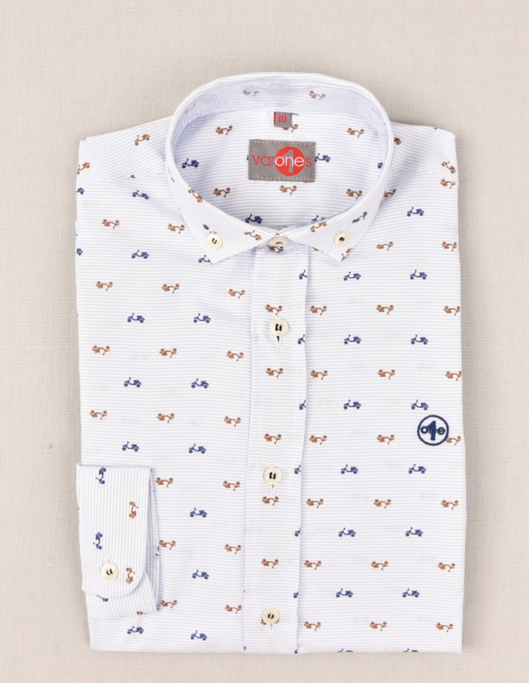 SALE One Varones Boys Motorbike Pattern Shirt Age 12