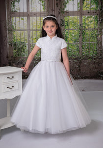 Sweetie Pie Girls White Communion Dress:- 4033