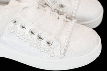 Load image into Gallery viewer, Sweeties By Sweetie Pie Girls White Sneaker Shoes:- Tiana Flats
