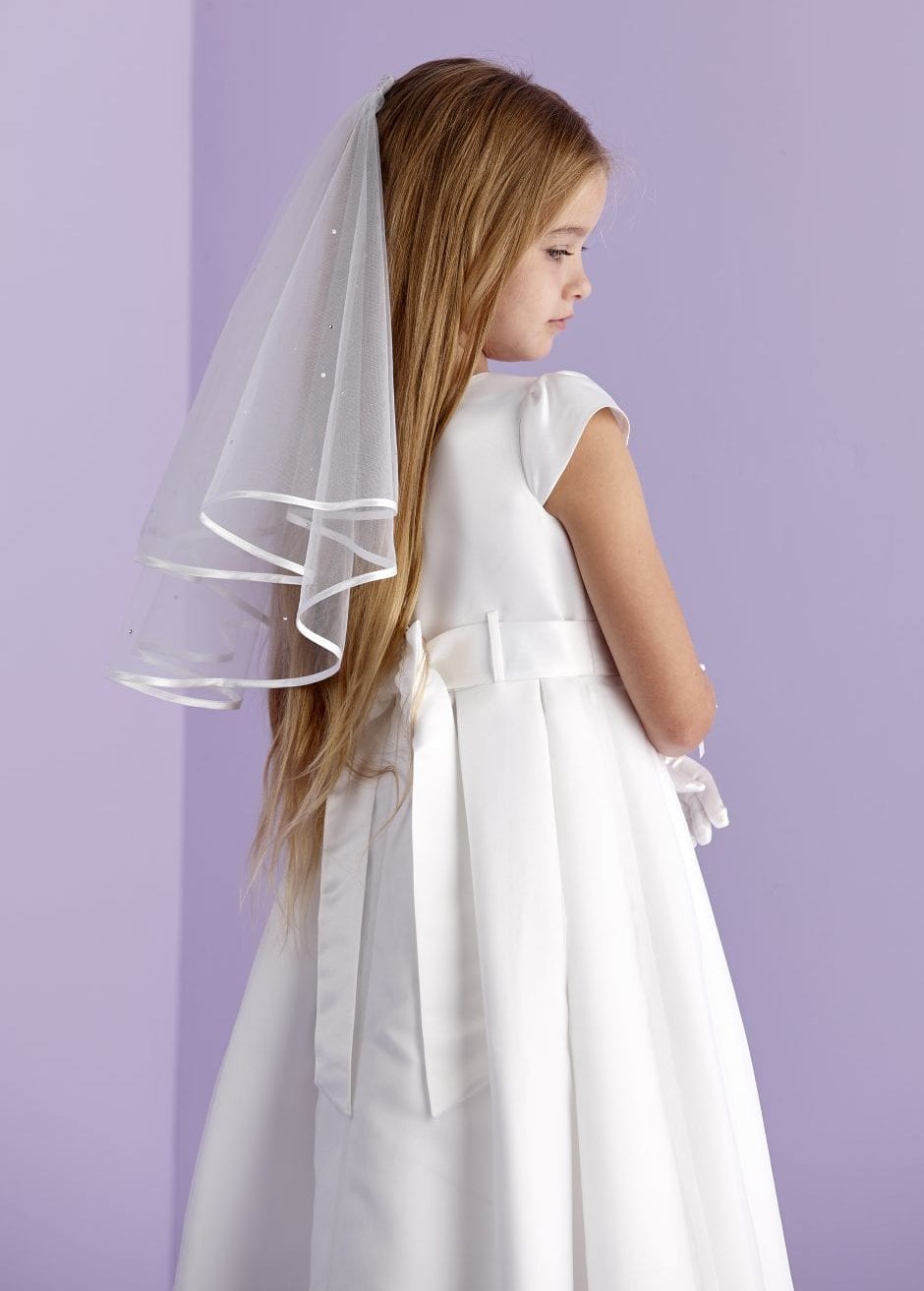 Peridot Girls White Holy Communion Veil:- Katie