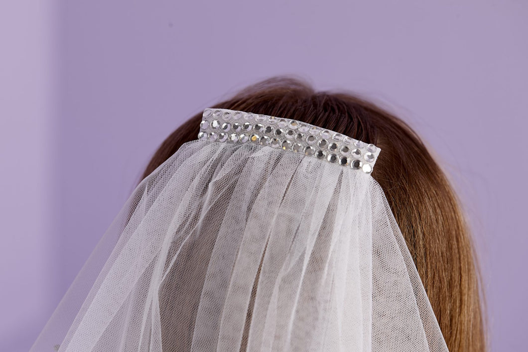 Peridot Girls White Holy Communion Veil:- Katie