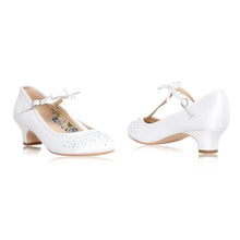 Load image into Gallery viewer, Perfect Bridal White Communion Shoes:- Vickie Heel
