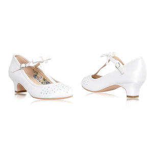 Perfect Bridal White Communion Shoes:- Vickie Heel