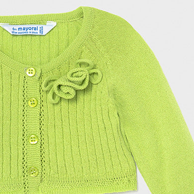 SUMMER SALE Mayoral Girls Appliqué cardigan for baby girl 6MTHS