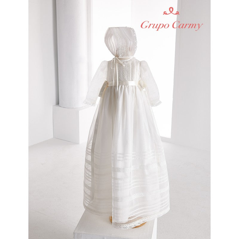 Carmy Christening Gown & Bonnet Unisex 2721 - Ivory