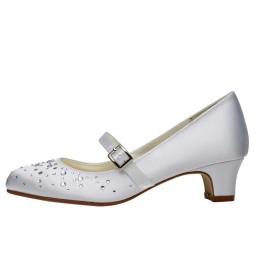 SALE COMMUNION SHOES Rainbow Club 'Cherry' Sparkly Bar Style Girls Communion Shoes Heel