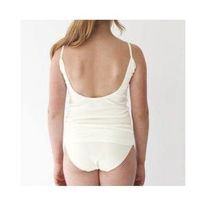 Girls White Vest & Pants:-2348