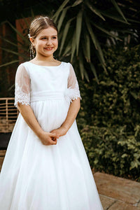 Emmerling Girls White Communion Dress:- Gwendolyn