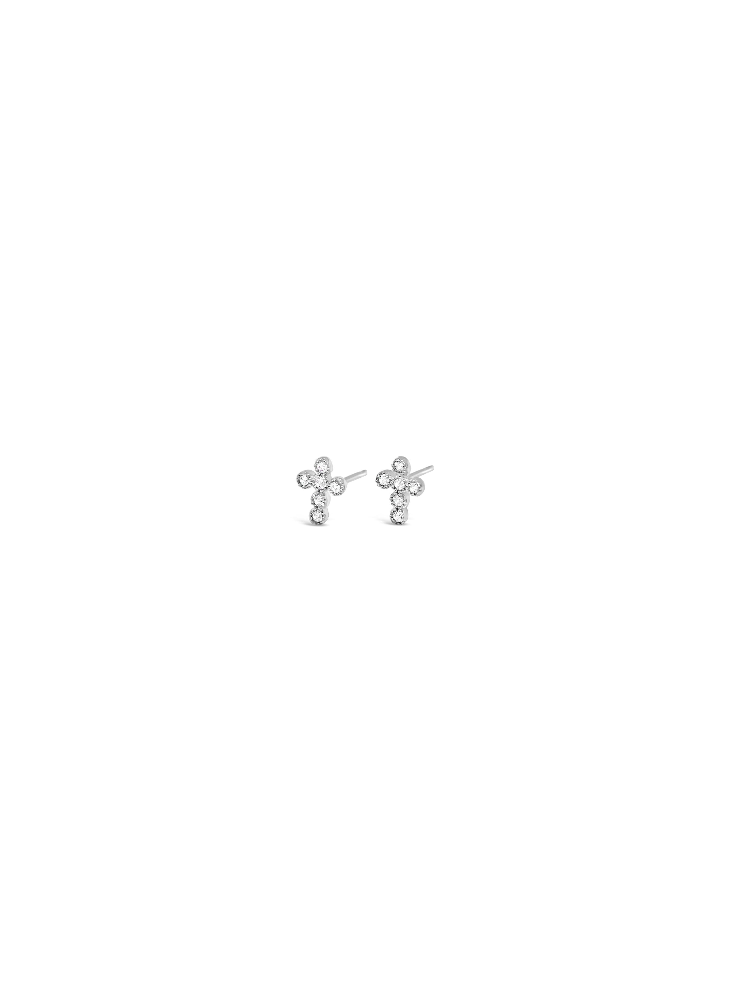 Absolute Jewellery Diamante Cross Earrings HCE408