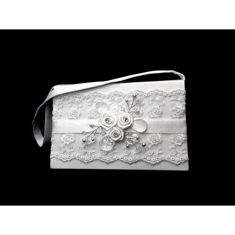 Little People Girls White Communion Bag:- 5384