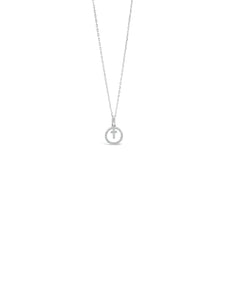 Absolute Jewellery Diamante Cross In A Circle Necklace HCP222