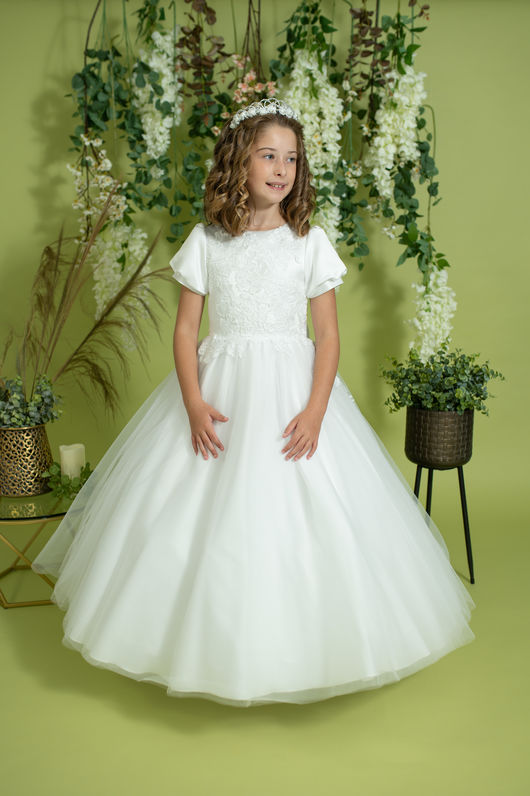 SALE COMMUNION DRESS Linzi Jay Girls White Communion Dress:- Julia Age 6
