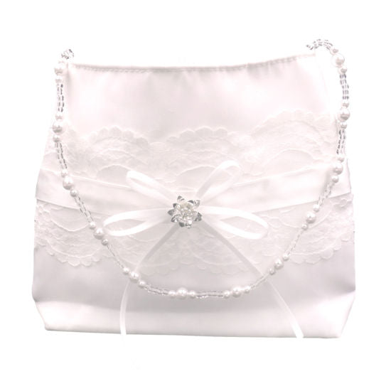 Linzi Jay Girls White Communion Handbag:- LD71WT