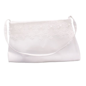 Linzi Jay Girls White Organza and Lace Handbag:- LD75WT