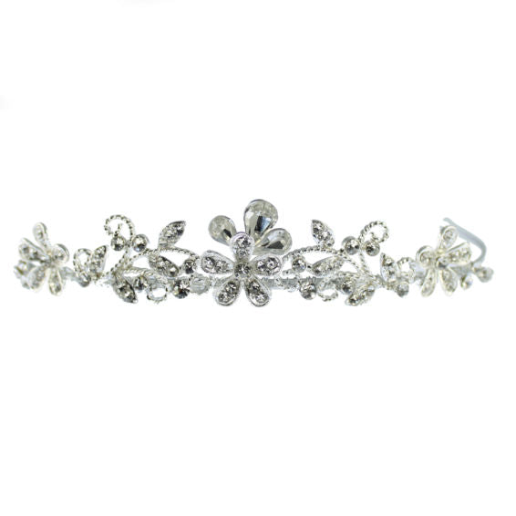 Linzi Jay Intricate Diamante Design Small Tiara:- LM217SI