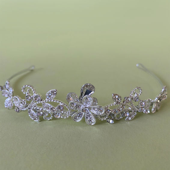 Linzi Jay Intricate Diamante Design Small Tiara:- LM217SI