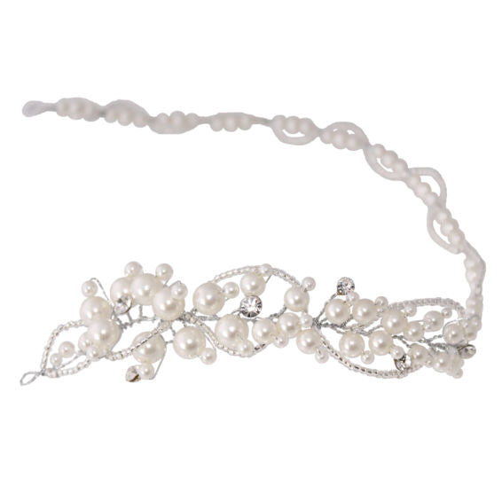 Linzi Jay Pearl and Diamante Hair Vine:- LM227WTSI
