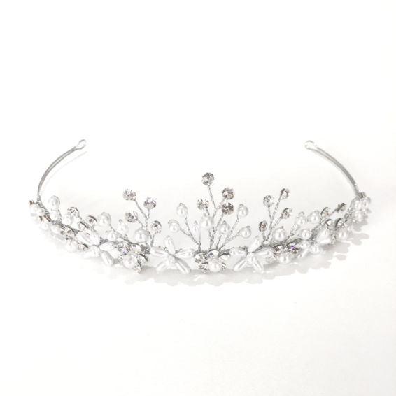Linzi Jay Pearl and Diamante Communion Tiara:- LM233WTSI