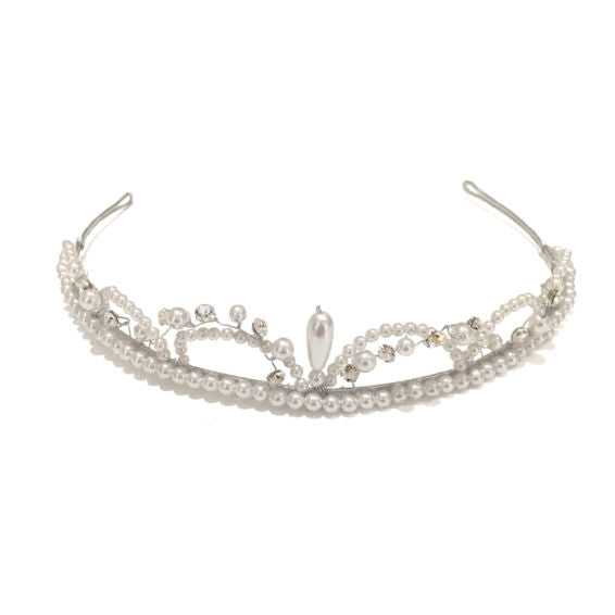 Linzi Jay Pearl & Diamante Loop Tiara:- LM237WTSI