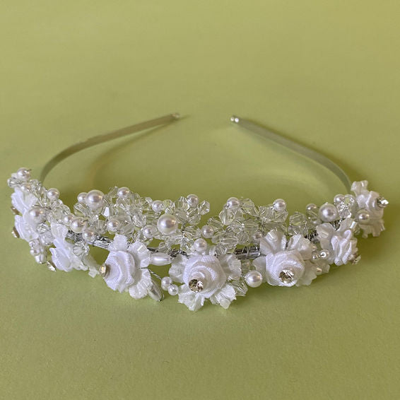 SALE Linzi Jay Rosebuds Pearl & Bead Tiara:- LM250WTSI