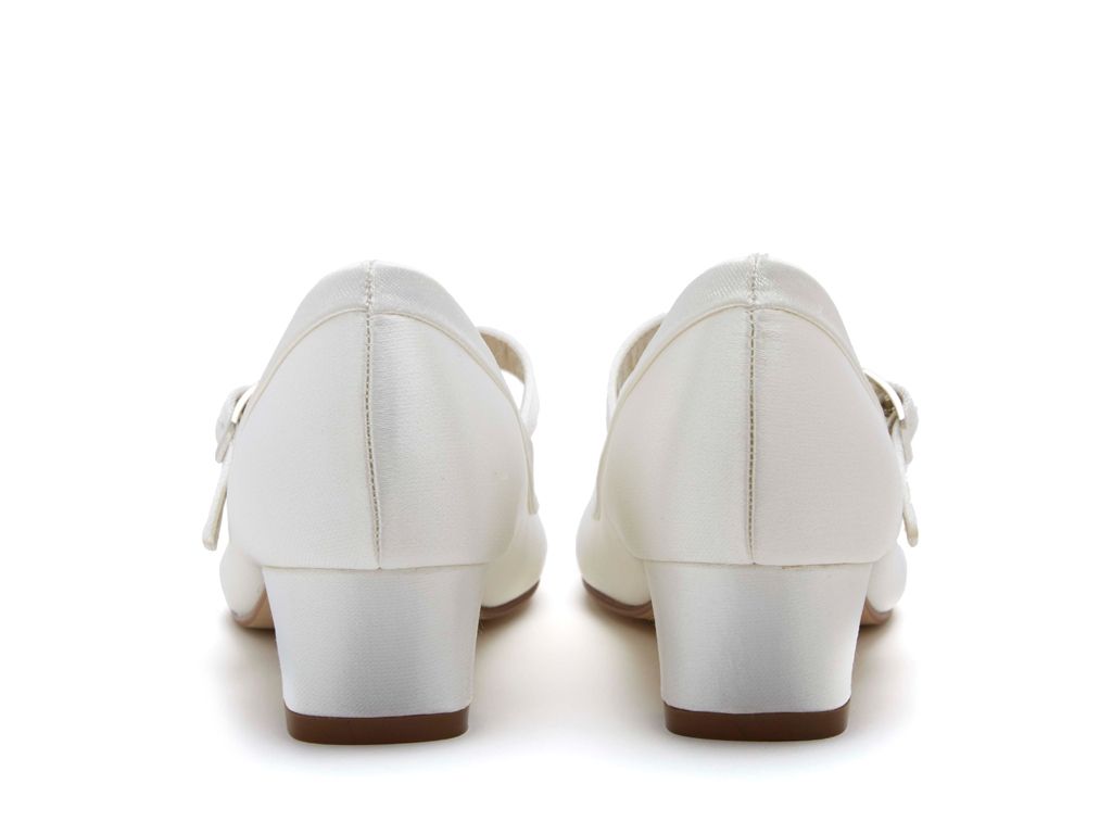 SALE Rainbow Club 'Maisie' - White Satin Heel Size 11 & 12
