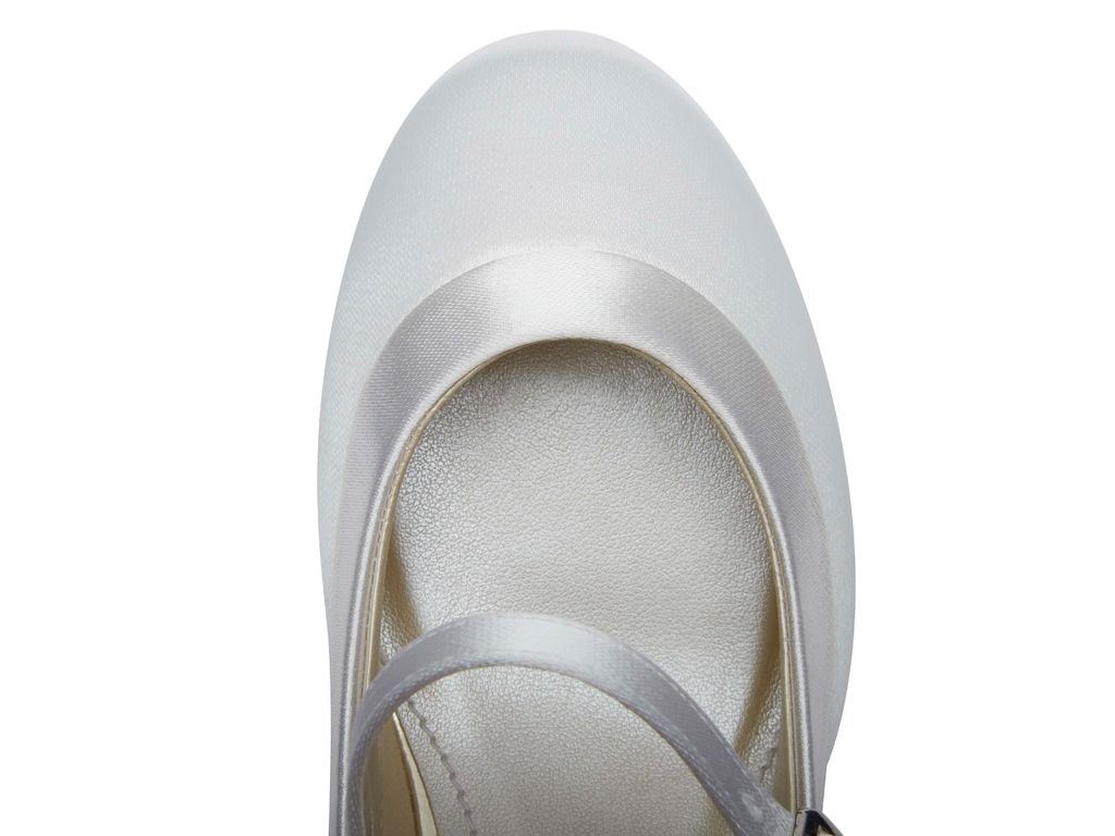 SALE Rainbow Club 'Maisie' - White Satin Heel Size 11 & 12