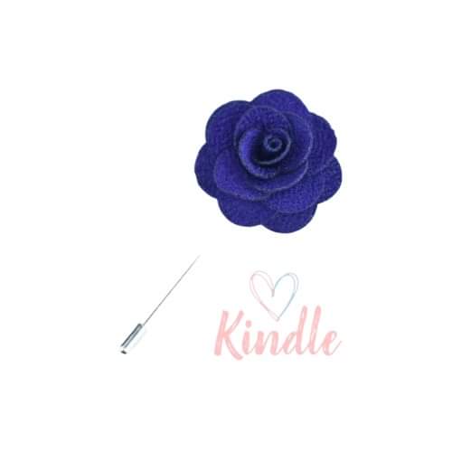 Boys Flower Lapel Pin:- Indigo