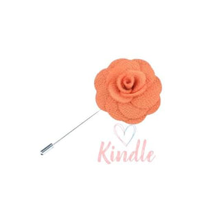 Boys Flower Lapel Pin:- Orange