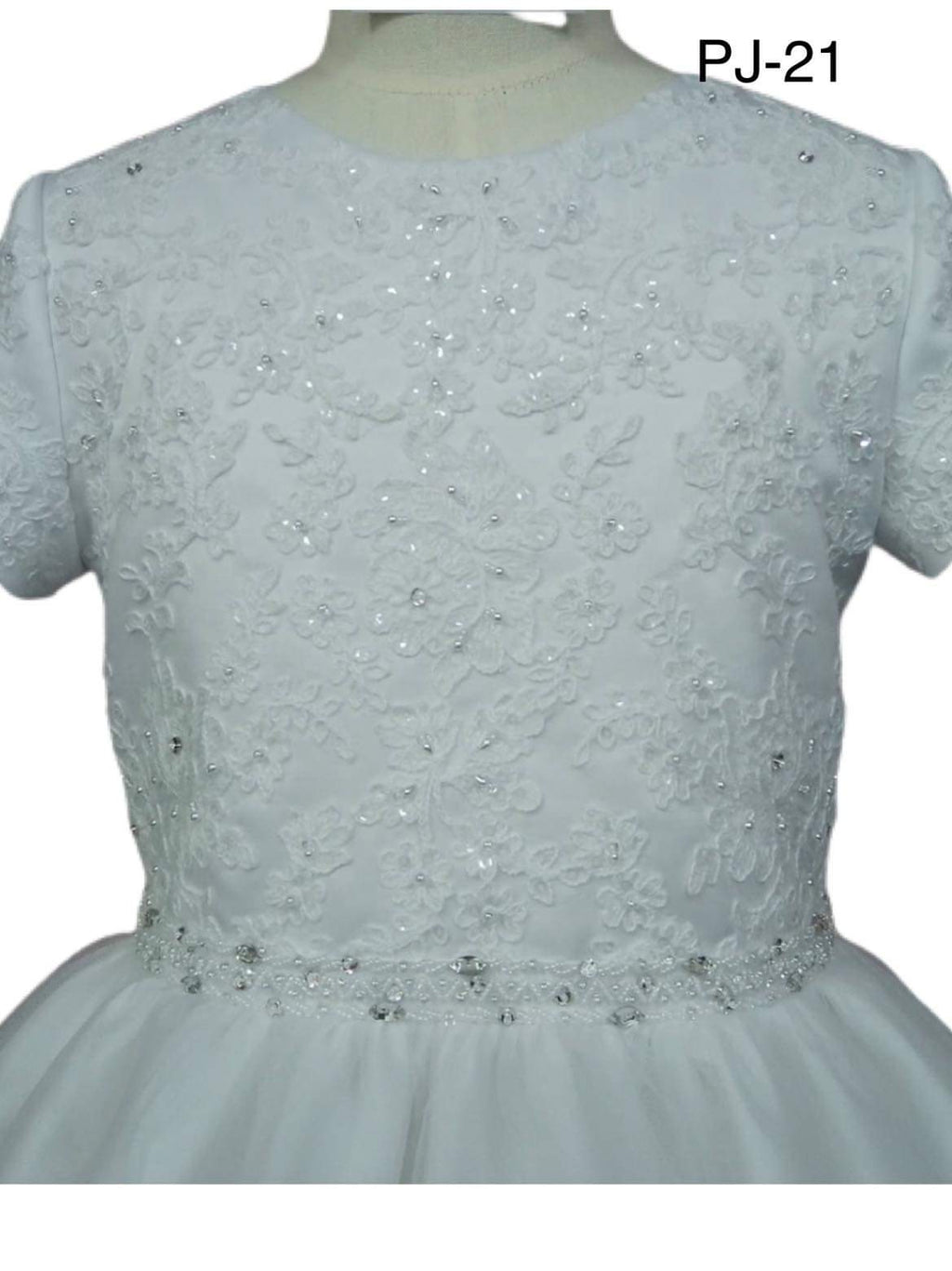 SALE COMMUNION DRESS Paula's Communion Girls White Communion Dress:- PJ21 AGE 7 & 8