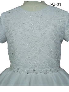Paula's Communion Girls White Communion Dress:- PJ21
