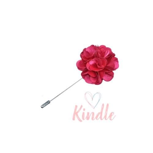 Boys Flower Lapel Pin:- Fuchsia