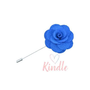 Boys Flower Lapel Pin:- Blue