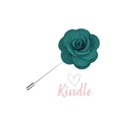 Boys Flower Lapel Pin:- Green