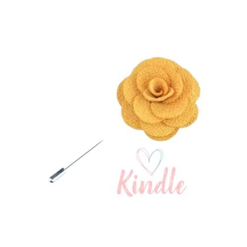 Boys Flower Lapel Pin:- Yellow