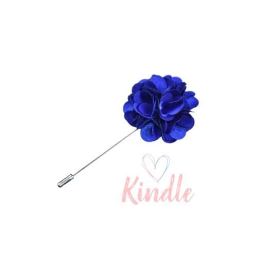 Boys Flower Lapel Pin:- Royal Blue