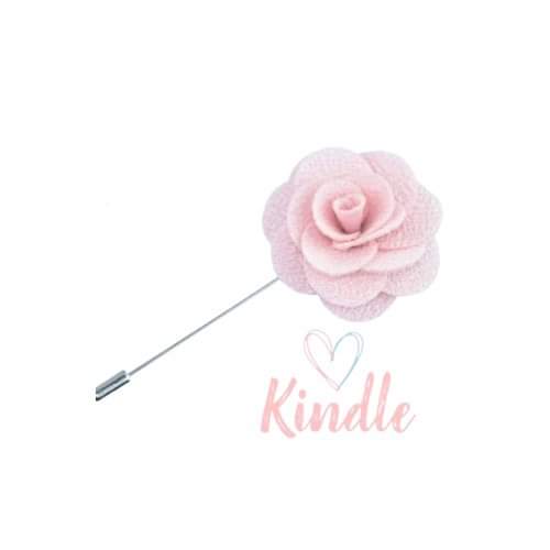 Boys Flower Lapel Pin:- Pale Pink