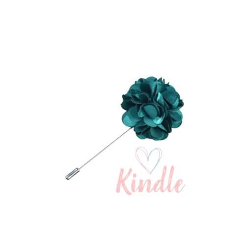 Boys Flower Lapel Pin:- Bottle Green