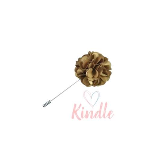 Boys Flower Lapel Pin:- Gold