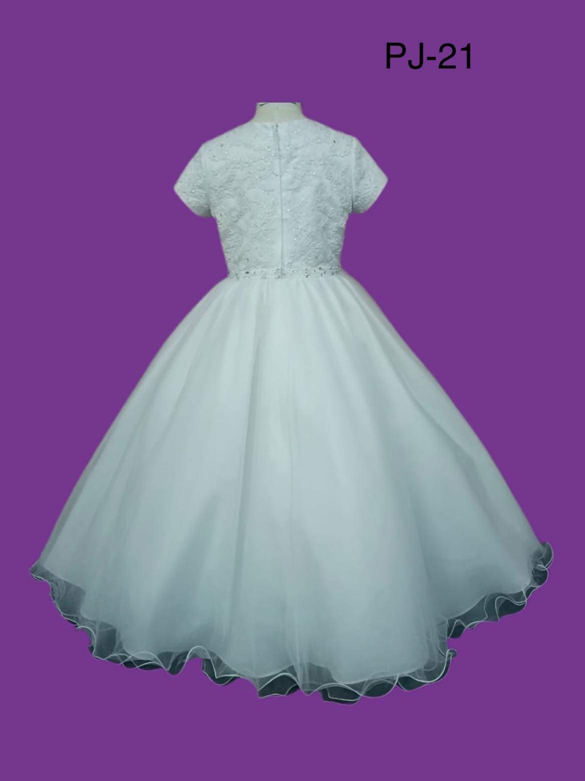 SALE COMMUNION DRESS Paula's Communion Girls White Communion Dress:- PJ21 AGE 7 & 8