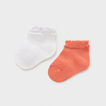 Load image into Gallery viewer, SUMMER SALE Mayoral Girls Set of 2 newborn girl socks
