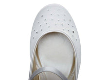 Load image into Gallery viewer, SALE COMMUNION SHOES Rainbow Club &#39;Verity&#39; Heel- White Satin Shoes With AB Crystals
