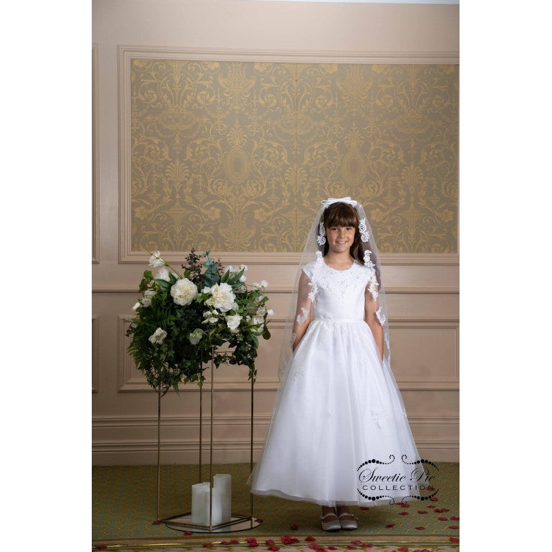 SALE COMMUNION DRESS Sweetie Pie Girls White Communion Dress:- 4047 AGE 6