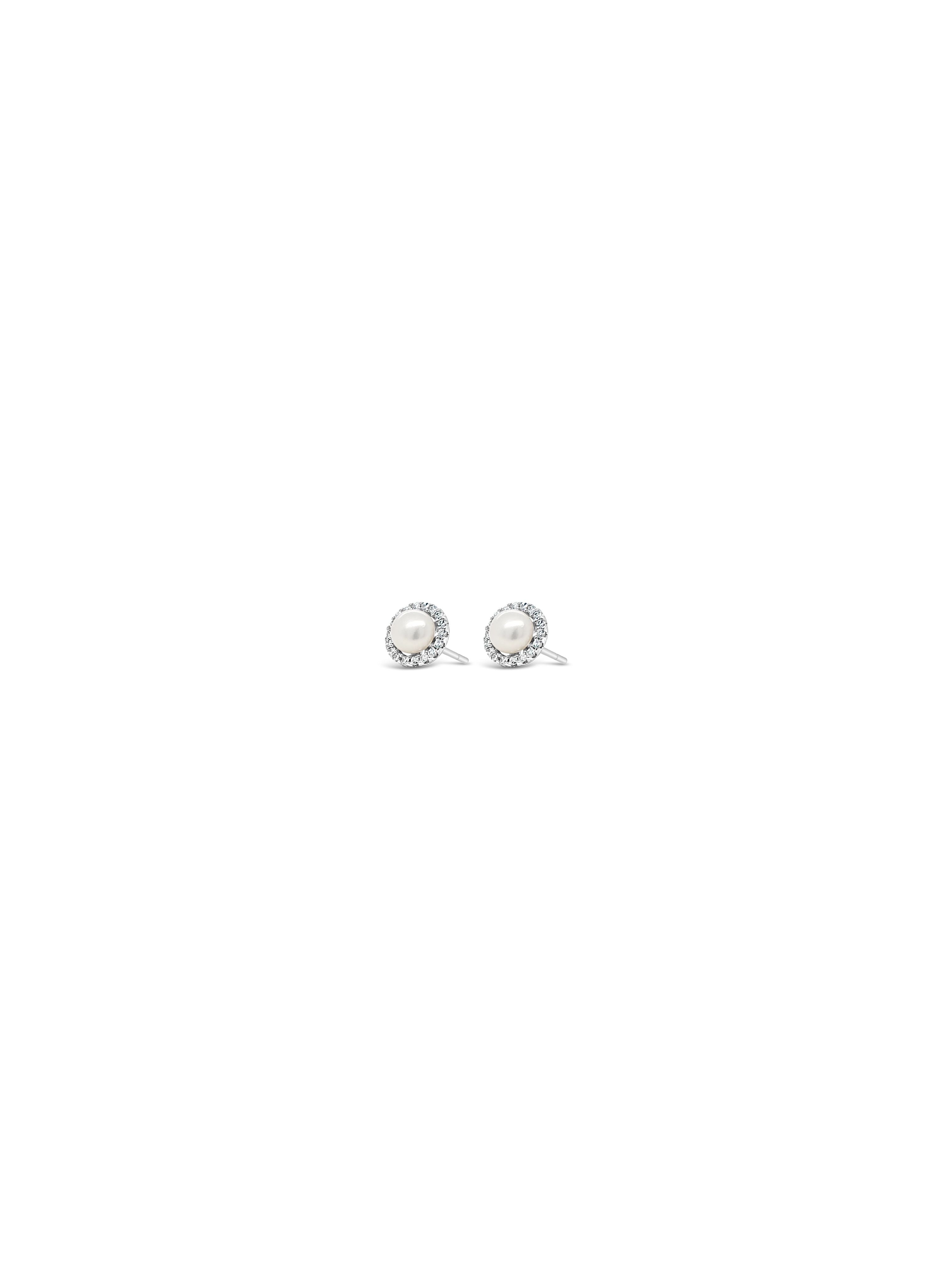 Absolute Jewellery Pearl & Diamante Earrings HCE417