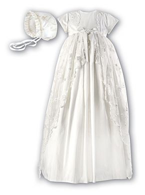 Sarah Louise Christening Robe & Bonnet - Ivory